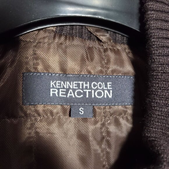 Kenneth Cole Reaction Chestnut Double-Breasted Peacoat Men's Small Wool Blend - Picture 6 of 9